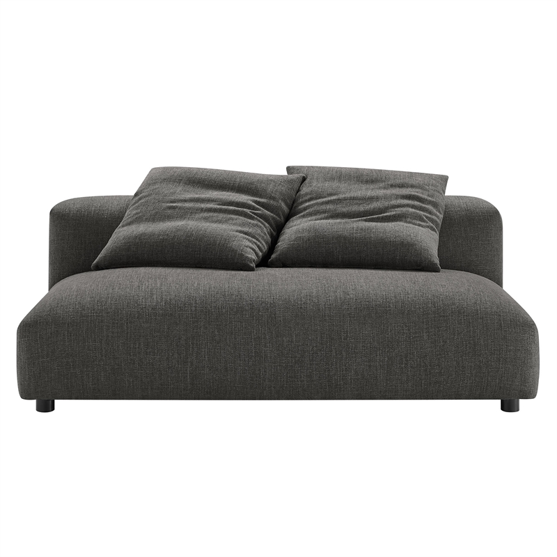 Solace2-Piece Modular Upholstered Fabric Sectional Sofa With Chaise in Charcoal