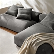 Solace2-Piece Modular Upholstered Fabric Sectional Sofa With Chaise in Charcoal