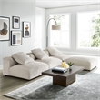 Modway Solace 4-Piece Modular Corduroy Upholstered Sectional Sofa in Almond