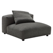 Modway Solace 4-Piece Modular Upholstered Fabric Sectional Sofa in Charcoal
