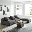 Modway Solace 4-Piece Modular Upholstered Fabric Sectional Sofa in Charcoal
