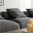 Modway Solace 4-Piece Modular Upholstered Fabric Sectional Sofa in Charcoal