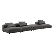 Modway Solace 4-Piece Modular Upholstered Fabric Sectional Sofa in Charcoal