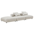 Solace3-Piece Modular Corduroy Upholstered Sectional Sofa in Almond