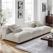 Solace3-Piece Modular Corduroy Upholstered Sectional Sofa in Almond