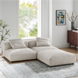 Solace3-Piece Modular Corduroy Upholstered Sectional Sofa in Almond