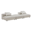 Solace3-Piece Modular Corduroy Upholstered Sectional Sofa in Almond