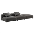 Solace3-Piece Modular Upholstered Fabric Sectional Sofa in Charcoal