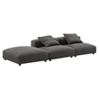 Solace3-Piece Modular Upholstered Fabric Sectional Sofa in Charcoal