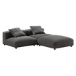 Solace3-Piece Modular Upholstered Fabric Sectional Sofa in Charcoal