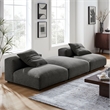 Solace3-Piece Modular Upholstered Fabric Sectional Sofa in Charcoal