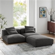 Solace3-Piece Modular Upholstered Fabric Sectional Sofa in Charcoal