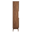 Render Tall Narrow Bathroom Storage Cabinet in Walnut
