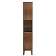 Render Tall Narrow Bathroom Storage Cabinet in Walnut