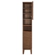 Render Tall Narrow Bathroom Storage Cabinet in Walnut