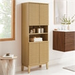 Render Tall Bathroom Storage Cabinet in Oak