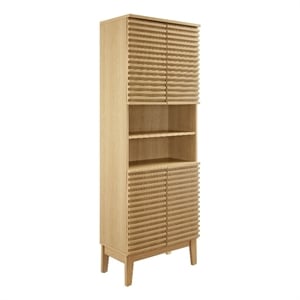 Render Tall Bathroom Storage Cabinet in Oak