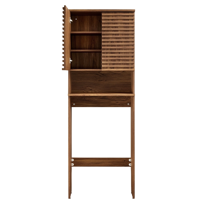 Render Over the Toilet Bathroom Storage Cabinet in Walnut