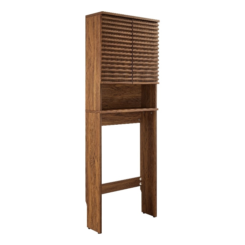 Render Over the Toilet Bathroom Storage Cabinet in Walnut