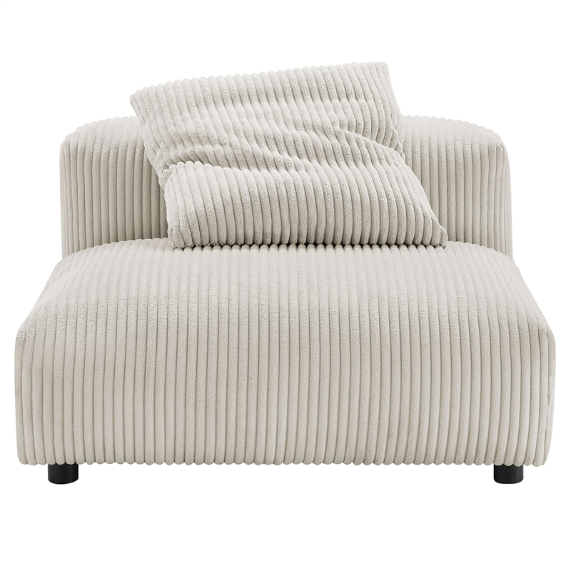 Solace Modular Corduroy Upholstered Armless Chair in Almond