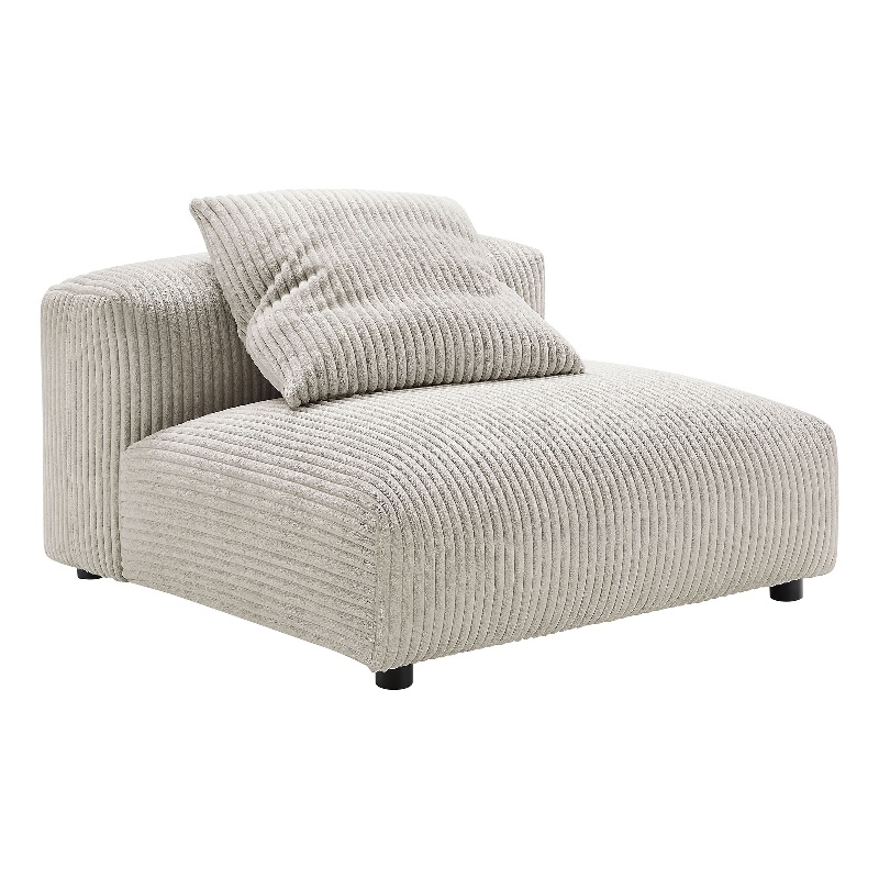 Solace Modular Corduroy Upholstered Armless Chair in Almond