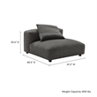 Solace Modular Upholstered Fabric Armless Chair in Charcoal