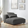 Solace Modular Upholstered Fabric Armless Chair in Charcoal