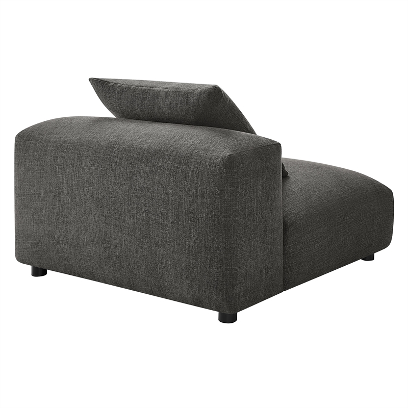 Solace Modular Upholstered Fabric Armless Chair in Charcoal