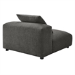 Solace Modular Upholstered Fabric Armless Chair in Charcoal