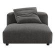 Solace Modular Upholstered Fabric Armless Chair in Charcoal