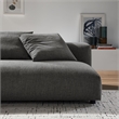 Solace Modular Upholstered Fabric Armless Loveseat in Charcoal
