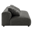 Solace Modular Upholstered Fabric Armless Loveseat in Charcoal
