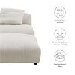 Solace Modular Corduroy Upholstered Armless Chair and Ottoman Set in Almond