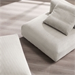 Solace Modular Corduroy Upholstered Armless Chair and Ottoman Set in Almond