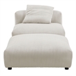 Solace Modular Corduroy Upholstered Armless Chair and Ottoman Set in Almond