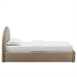 Resort Performance Velvet Arched Round Twin Platform Bed in Taupe