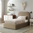 Keynote Performance Velvet Curved Twin Platform Bed in Taupe