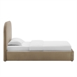 Keynote Performance Velvet Curved Twin Platform Bed in Taupe