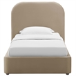 Keynote Performance Velvet Curved Twin Platform Bed in Taupe