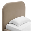 Keynote Performance Velvet Curved Twin Platform Bed in Taupe