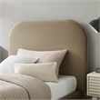 Keynote Performance Velvet Curved Twin Platform Bed in Taupe