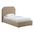 Keynote Performance Velvet Curved Twin Platform Bed in Taupe