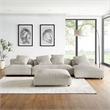 Modway Solace 4PC Modular Corduroy Upholstery Sectional Sofa w/Ottoman in Almond