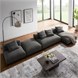 Modway Solace 4PC Modular Fabric Upholstery Sectional Sofa w/Ottoman in Charcoal