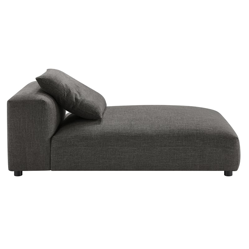 Modway Solace 4PC Modular Fabric Upholstery Sectional Sofa w/Ottoman in Charcoal