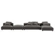 Modway Solace 4PC Modular Fabric Upholstery Sectional Sofa w/Ottoman in Charcoal