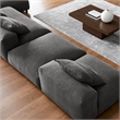 Modway Solace 4PC Modular Fabric Upholstery Sectional Sofa w/Ottoman in Charcoal
