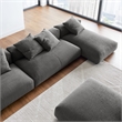 Modway Solace 4PC Modular Fabric Upholstery Sectional Sofa w/Ottoman in Charcoal