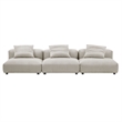Modway Solace 3-Piece Modular Corduroy Upholstered Sofa in Almond