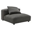 Modway Solace 3-Piece Modular Upholstered Fabric Sofa in Charcoal